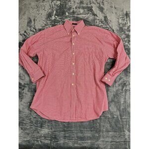 Joseph & Lyman Red Gingham Check Long Sleeve Button-Down Shirt XL 100% Cotton